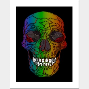 Rainbow Skull Design Posters and Art